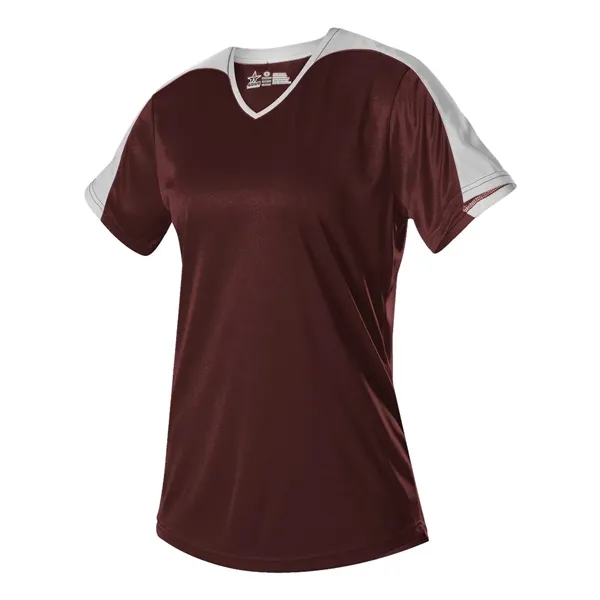 Girls Vneck Fastpitch Jersey... from ASI 84358 S&S Activewear