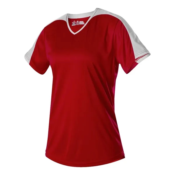 Girls Vneck Fastpitch Jersey... from ASI 84358 S&S Activewear