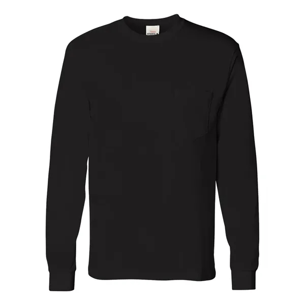Long sleeve T-shirt made of 100% cotton with a chest pocket,... from ASI 84358 S&S Activewear
