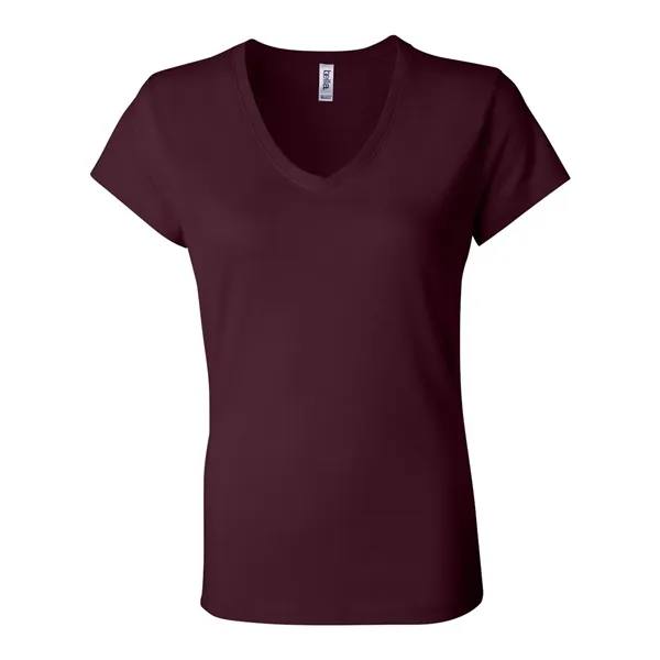 Women's short sleeve v-neck jersey t-shirt. Blank product.... from ASI 84358 S&S Activewear