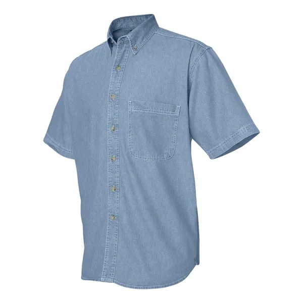 Tall size, short sleeve denim shirt with left chest pocket.... from ASI 84358 S&S Activewear