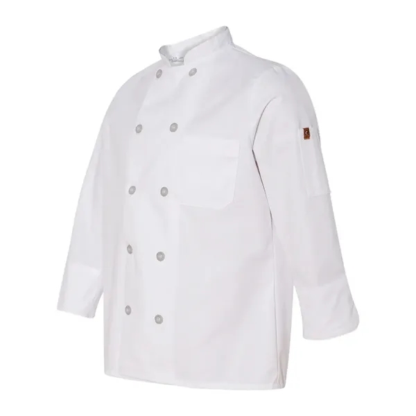 Women's double-breasted chef coat with ten pearl non-yellowing UV buttons.... from ASI 84358 S&S Activewear