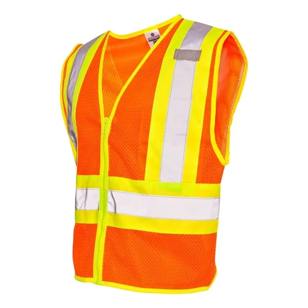 Orange mesh contrasting safety vest. Blank.... from ASI 84358 S&S Activewear