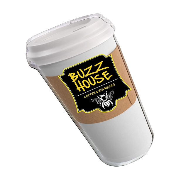 1/4" thick acrylic magnet with to-go coffee cup stock shape and... from ASI 72521 Morris Magnets / Laser Cuts