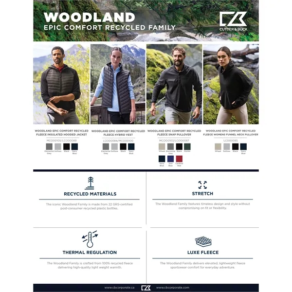 Cutter & Buck Woodland Recycled Fleece Mens Hybrid Vest... from ASI 47965 Cutter & Buck