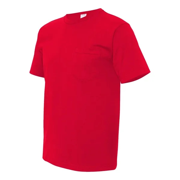 Short sleeve T-shirt with pocket made in the USA. Blank product.... from ASI 84358 S&S Activewear