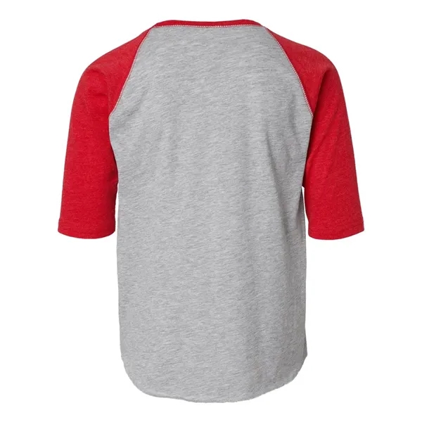 Youth size three quarter sleeve baseball t-shirt. Blank.... from ASI 84358 S&S Activewear