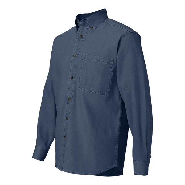 Tall size, long sleeve denim shirt with felled seams.... from ASI 84358 S&S Activewear