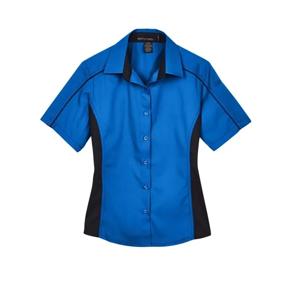 North End Women's Fuse Colorbloack Twill Short Sleeve Shirt... from ASI 84358 S&S Activewear