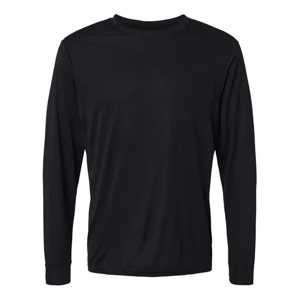 Performance long sleeve t-shirt with a self-fabric collar and cuffs. Blank... from ASI 84358 S&S Activewear