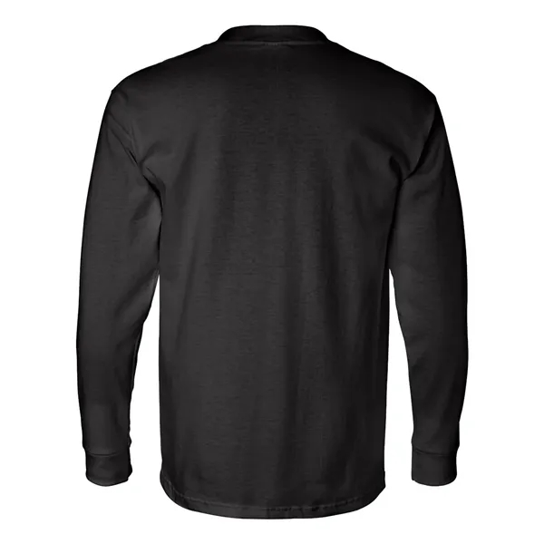 Adult USA made heavyweight 100% cotton long sleeve t-shirt with pocket.... from ASI 84358 S&S Activewear