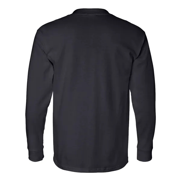 Adult USA made heavyweight 100% cotton long sleeve t-shirt with pocket.... from ASI 84358 S&S Activewear