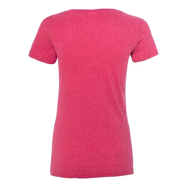 Women's T-shirt with 1x1 rib-knit mitered V-neck collar and glitter knit... from ASI 84358 S&S Activewear