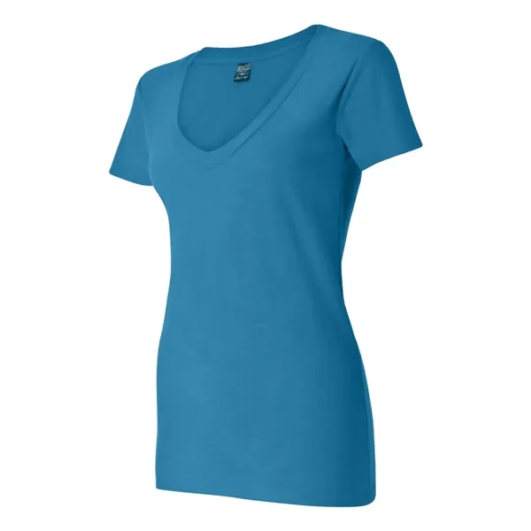 V-neck slub jersey t-shirt with self-fabric neck tape.... from ASI 84358 S&S Activewear