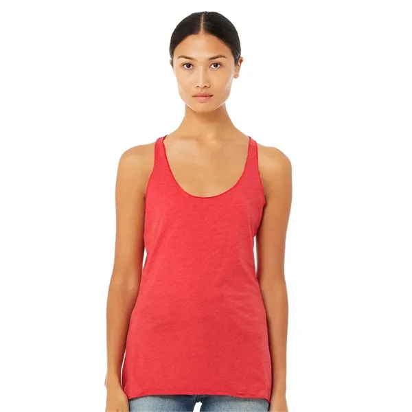 Women's tri-blend racerback tank top with overlock hem on neck. Blank... from ASI 84358 S&S Activewear
