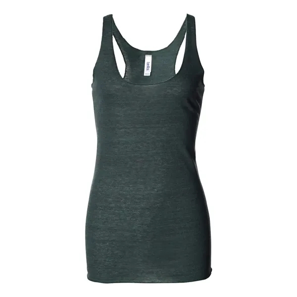 Women's tri-blend racerback tank top with overlock hem on neck. Blank... from ASI 84358 S&S Activewear