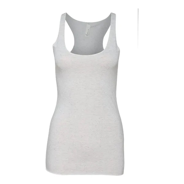 Women's tri-blend racerback tank top with overlock hem on neck. Blank... from ASI 84358 S&S Activewear