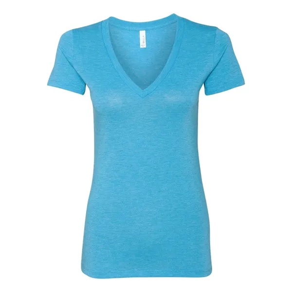 Women's triblend deep v-neck t-shirt with long and lean silhouette. Blank... from ASI 84358 S&S Activewear
