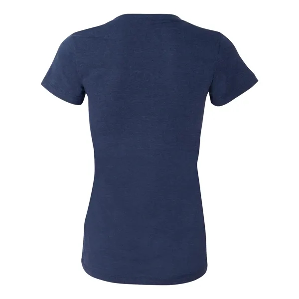 Women's triblend deep v-neck t-shirt with long and lean silhouette. Blank... from ASI 84358 S&S Activewear