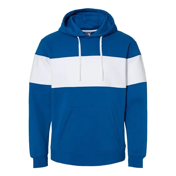 J. America Varsity Fleece Colorblocked Hooded Sweatshirt... from ASI 84358 S&S Activewear