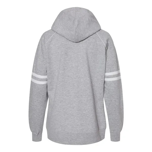 J. America Women's Varsity Fleece Piped Hooded Sweatshirt... from ASI 84358 S&S Activewear