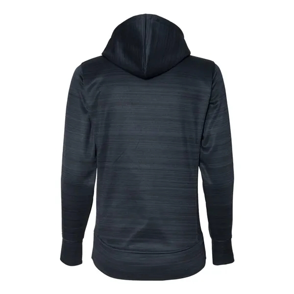 Women's striped polyester fleece lapover hooded sweatshirt with an extended back... from ASI 84358 S&S Activewear