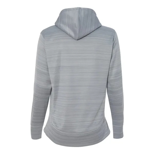 Women's striped polyester fleece lapover hooded sweatshirt with an extended back... from ASI 84358 S&S Activewear
