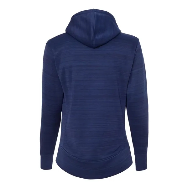 Women's striped polyester fleece lapover hooded sweatshirt with an extended back... from ASI 84358 S&S Activewear