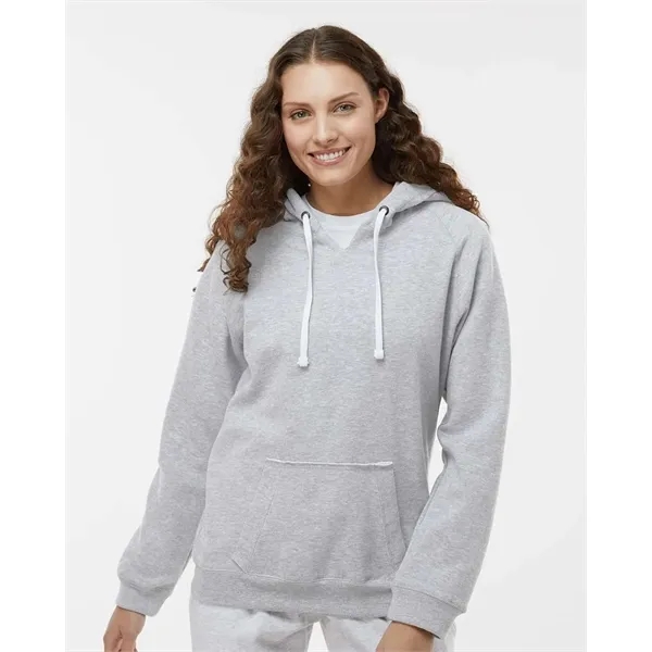 Women's brushed v-neck hooded sweatshirt. Blank product.... from ASI 84358 S&S Activewear