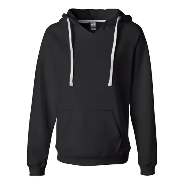 Women's brushed v-neck hooded sweatshirt. Blank product.... from ASI 84358 S&S Activewear