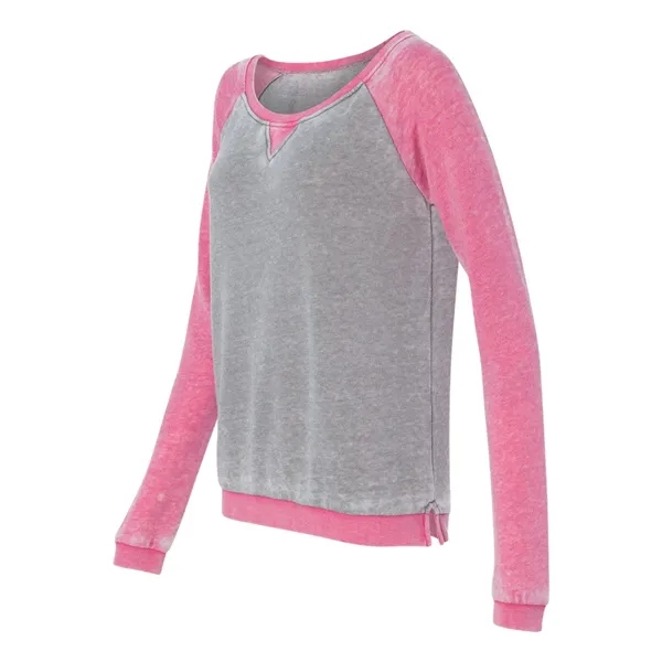 J. America Women's Zen Fleece Raglan Crewneck Sweatshirt, blank.... from ASI 84358 S&S Activewear