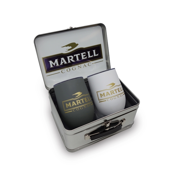 Retro-styled 8" x 6" x 4" lunchbox with pair of 4.6"... from ASI 90807 Tekweld