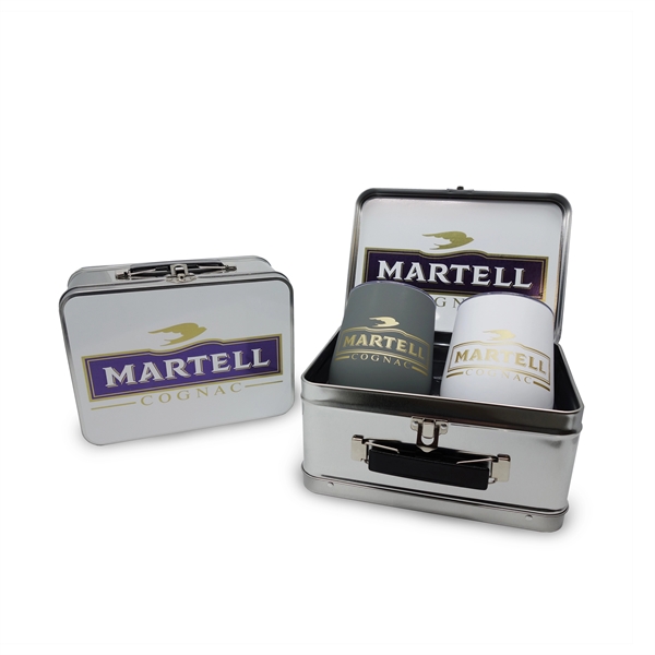 Retro-styled 8" x 6" x 4" lunchbox with pair of 4.6"... from ASI 90807 Tekweld