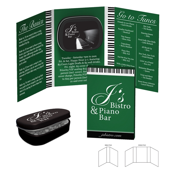 2.5" x 3.875" full-color promotional booklet with tin of breath mints.... from ASI 90807 Tekweld