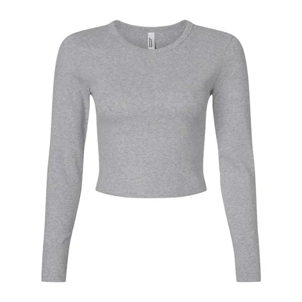 American Apparel Women's Baby Rib Long Sleeve Cropped Tee... from ASI 84358 S&S Activewear