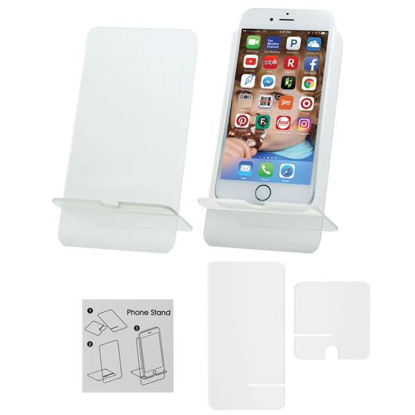 Two-piece acrylic phone stand, available with customized imprinting in two locations.... from ASI 62190 Illini