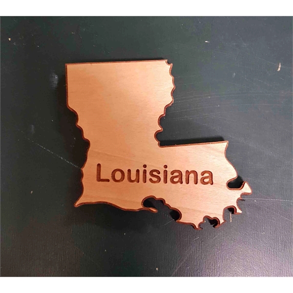 2" hardwood magnets featuring the shape of the State of Louisiana;... from ASI 92531 Unique Custom Products / UCP