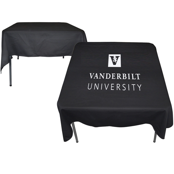 58" x 58" 65/35 polyester-cotton twill blend square table cover with... from ASI 61966 HPG / Beacon Promotions