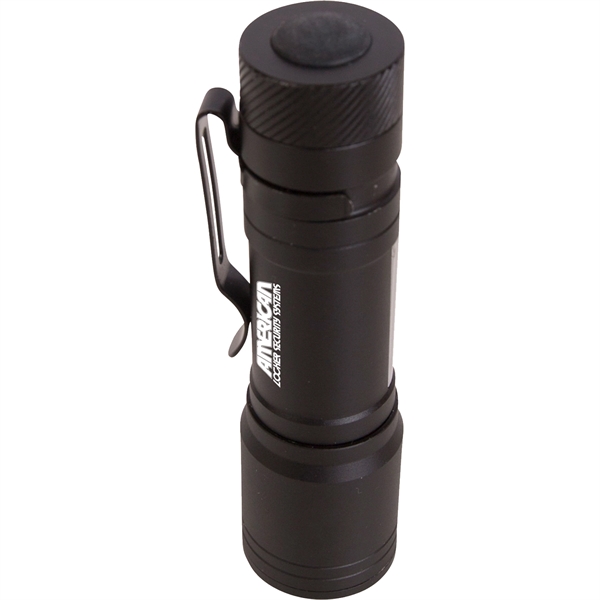 This handy flashlight has four light modes - bright and low... from ASI 61966 HPG / Beacon Promotions