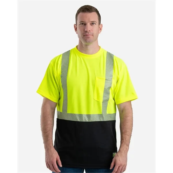 Berne Apparel Hi-Vis Class 2 Color Blocked Pocket T-Shirt... from ASI 84358 S&S Activewear