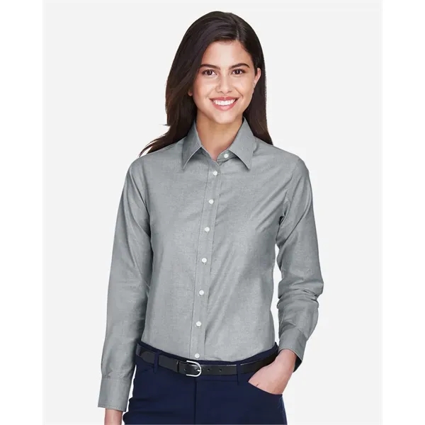 Harriton Women's Long-Sleeve Oxford Shirt... from ASI 84358 S&S Activewear