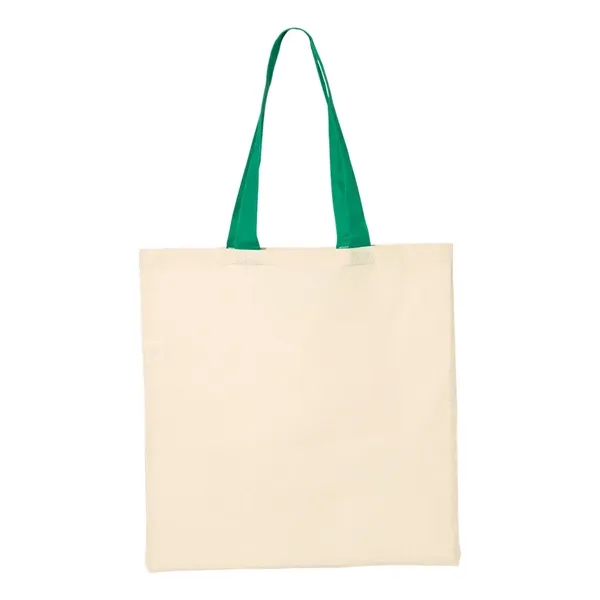 Q-Tees Cotton Economical Tote with Colored Handles... from ASI 84358 S&S Activewear