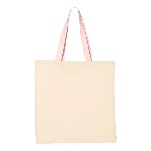 Q-Tees Cotton Economical Tote with Colored Handles... from ASI 84358 S&S Activewear