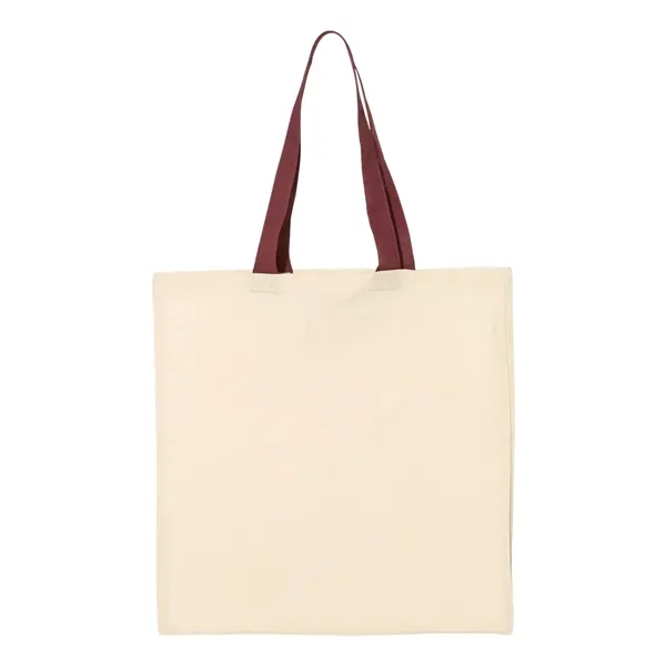 Q-Tees Cotton Economical Tote with Colored Handles... from ASI 84358 S&S Activewear