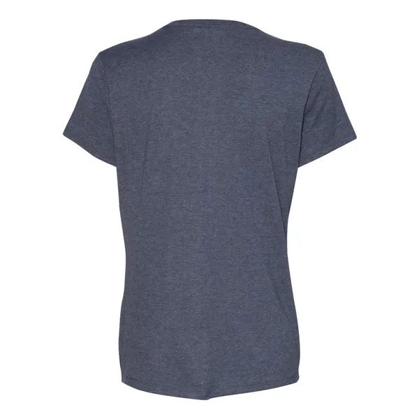 Women's V-neck T-shirt made of cotton/polyester with contoured, side-seamed feminine fit.... from ASI 84358 S&S Activewear