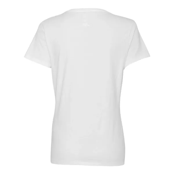 Women's V-neck T-shirt made of cotton/polyester with contoured, side-seamed feminine fit.... from ASI 84358 S&S Activewear