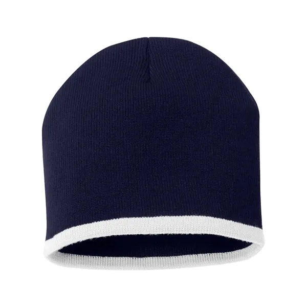 Striped 8" knit cap, 100% acrylic. Blank product.... from ASI 84358 S&S Activewear