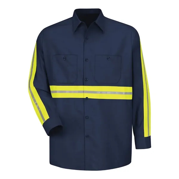 Red Kap Long Sleeve Enhanced Visibility Industrial Work Shirt... from ASI 84358 S&S Activewear
