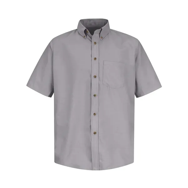 Short sleeve dress shirt made of polyester/cotton poplin fabric with wood-tone... from ASI 84358 S&S Activewear