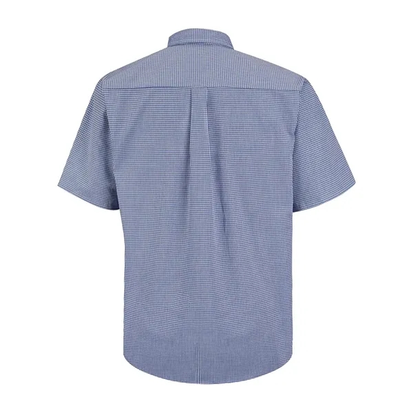 Mini plaid short-sleeve shirt with seven tortoise shell button down front... from ASI 84358 S&S Activewear